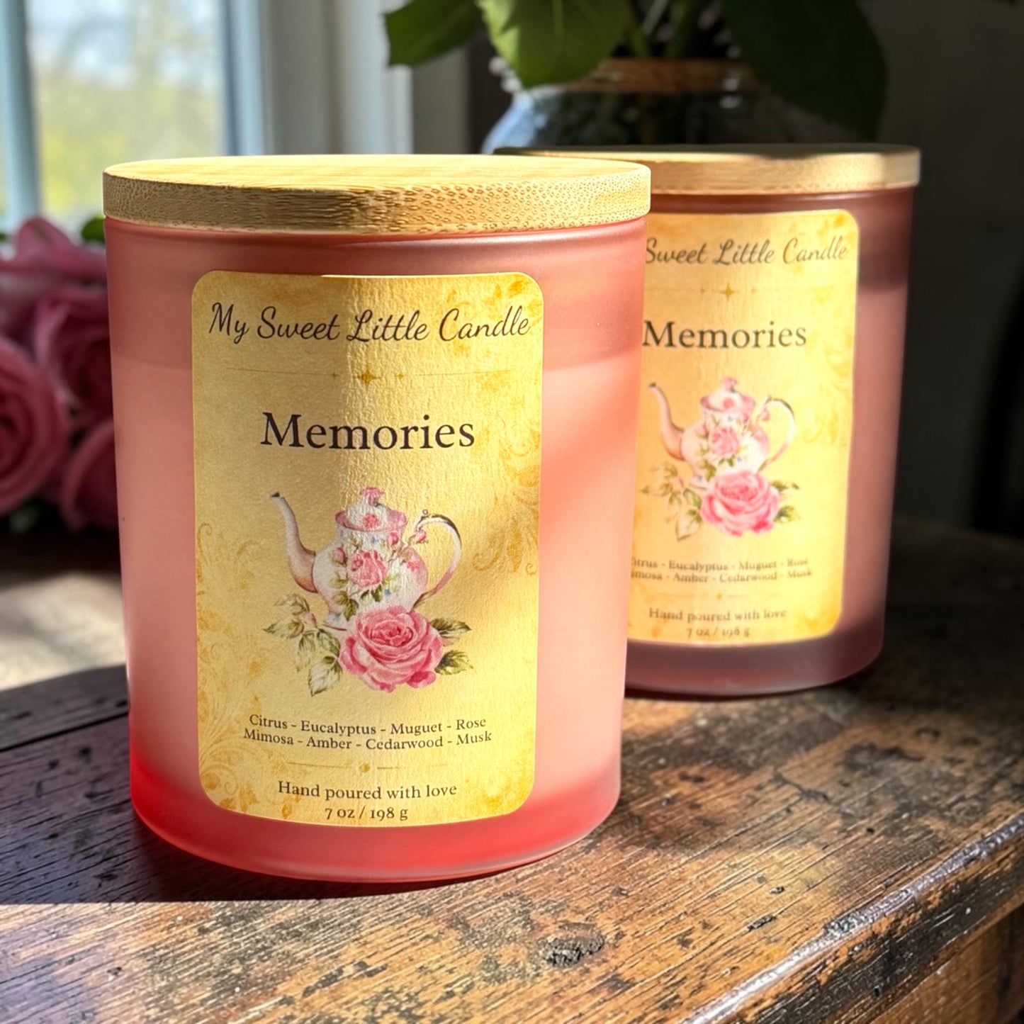 Luxury Soy Candle Rose and Musk : Floral Scents, 7 oz