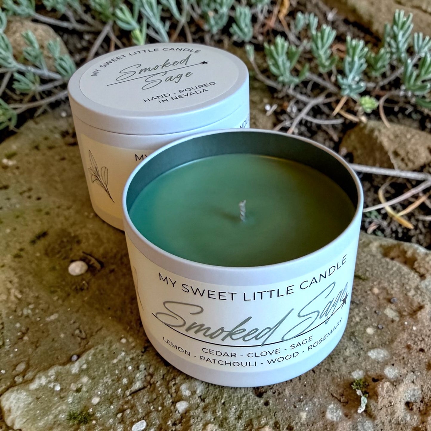 Smoked Sage Soy Candle : Earthy Herbal , 6 oz