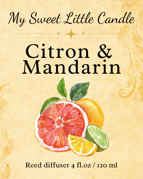 Citrus Reed Diffuser: Fresh Lemon & Mandarin 4 fl.oz/120 ml