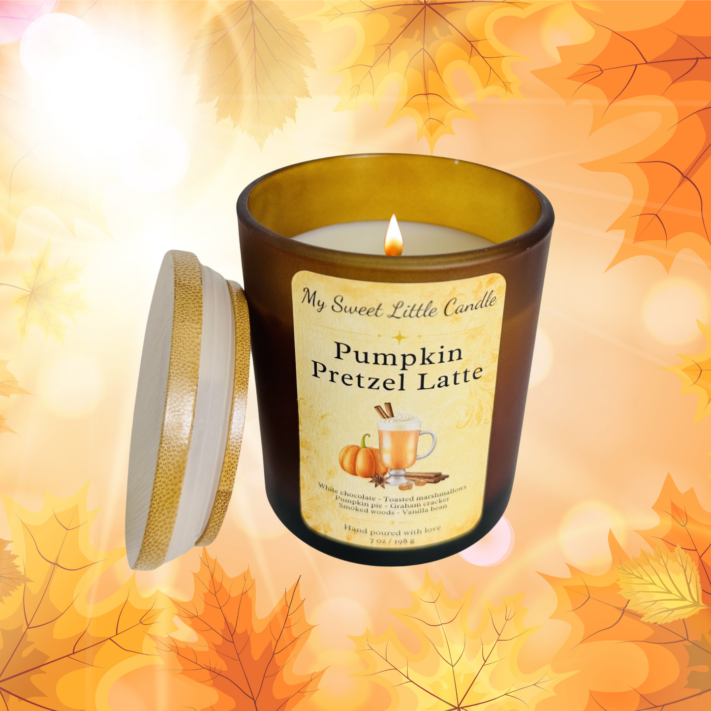 Pumpkin Pretzel Latte Scented Candle / 7oz