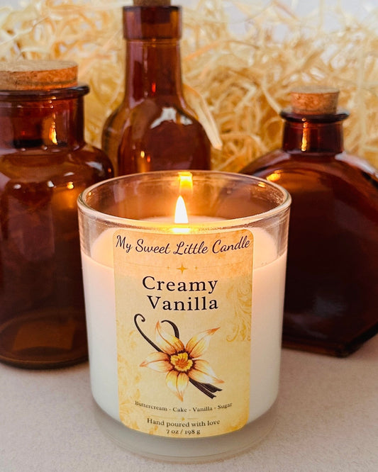Vanilla Candle: Creamy Vanilla Aroma, 7 oz