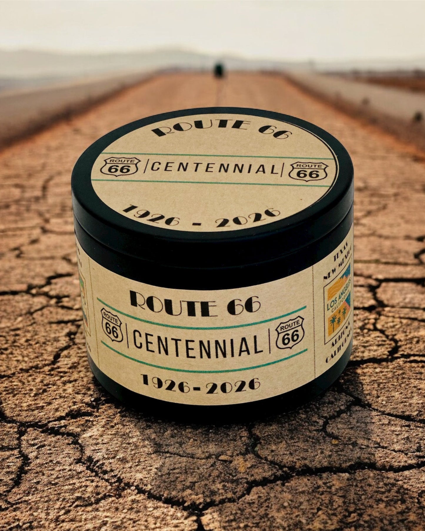 Route 66 Retro Candle Tin : Desert Cactus Blossom Fragrance, Special Edition Vintage Highway Candle