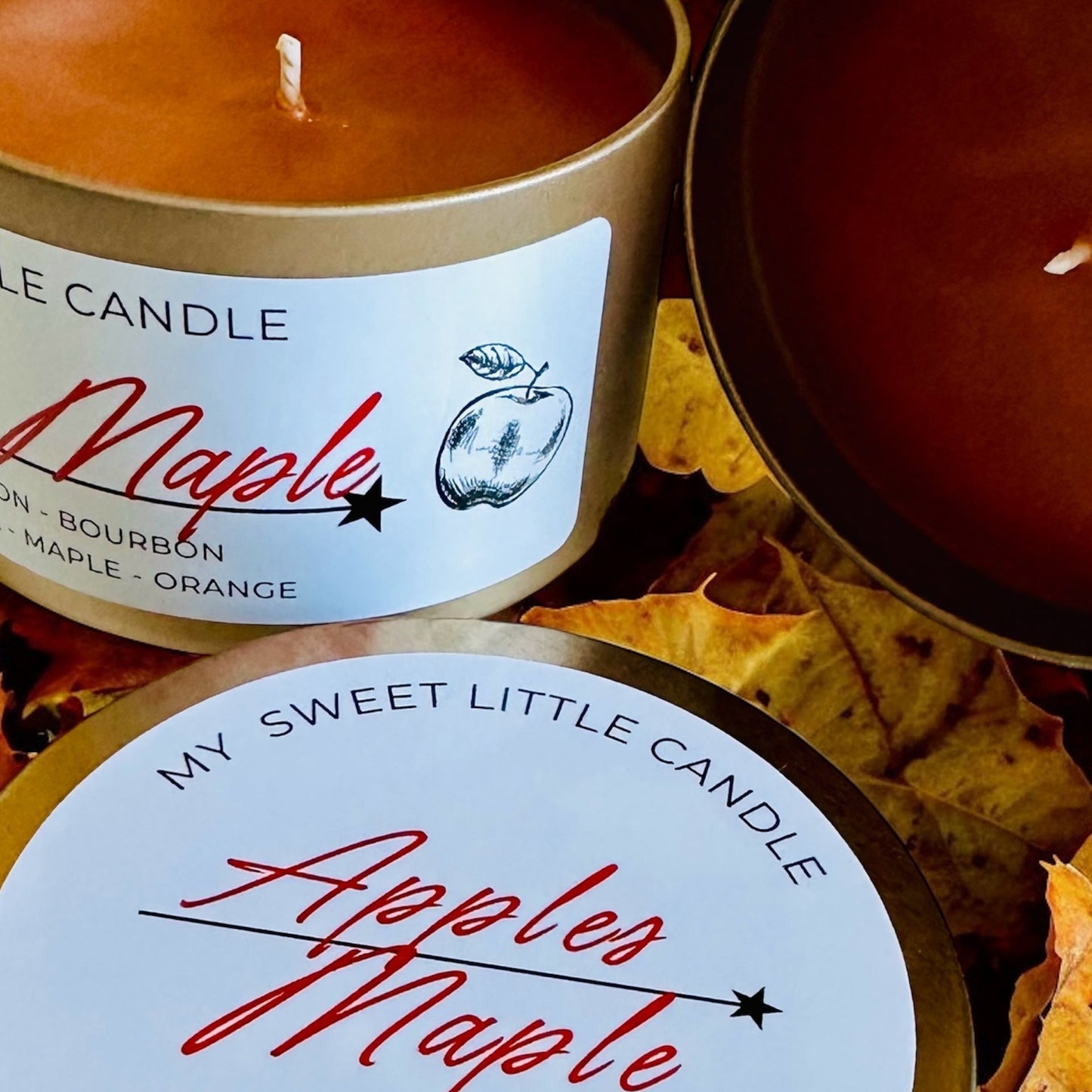 Apples Maple Bourbon Soy Candle : Juicy Apple Notes, 6 oz