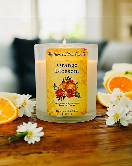 Orange Blossom Soy Candle : Floral Citrus Scent, 7 oz