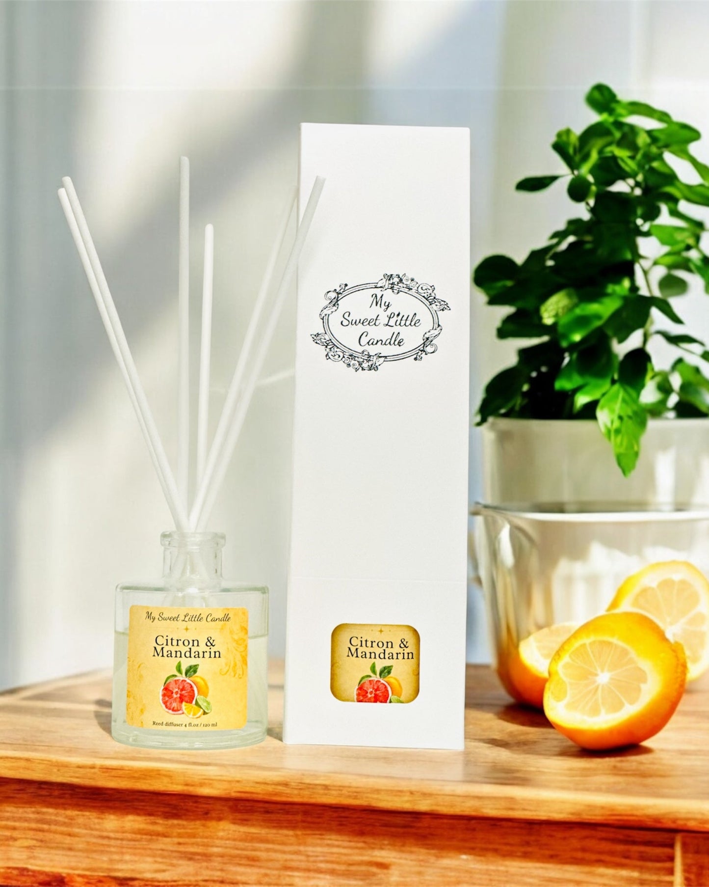 Citrus Reed Diffuser: Fresh Lemon & Mandarin 4 fl.oz/120 ml