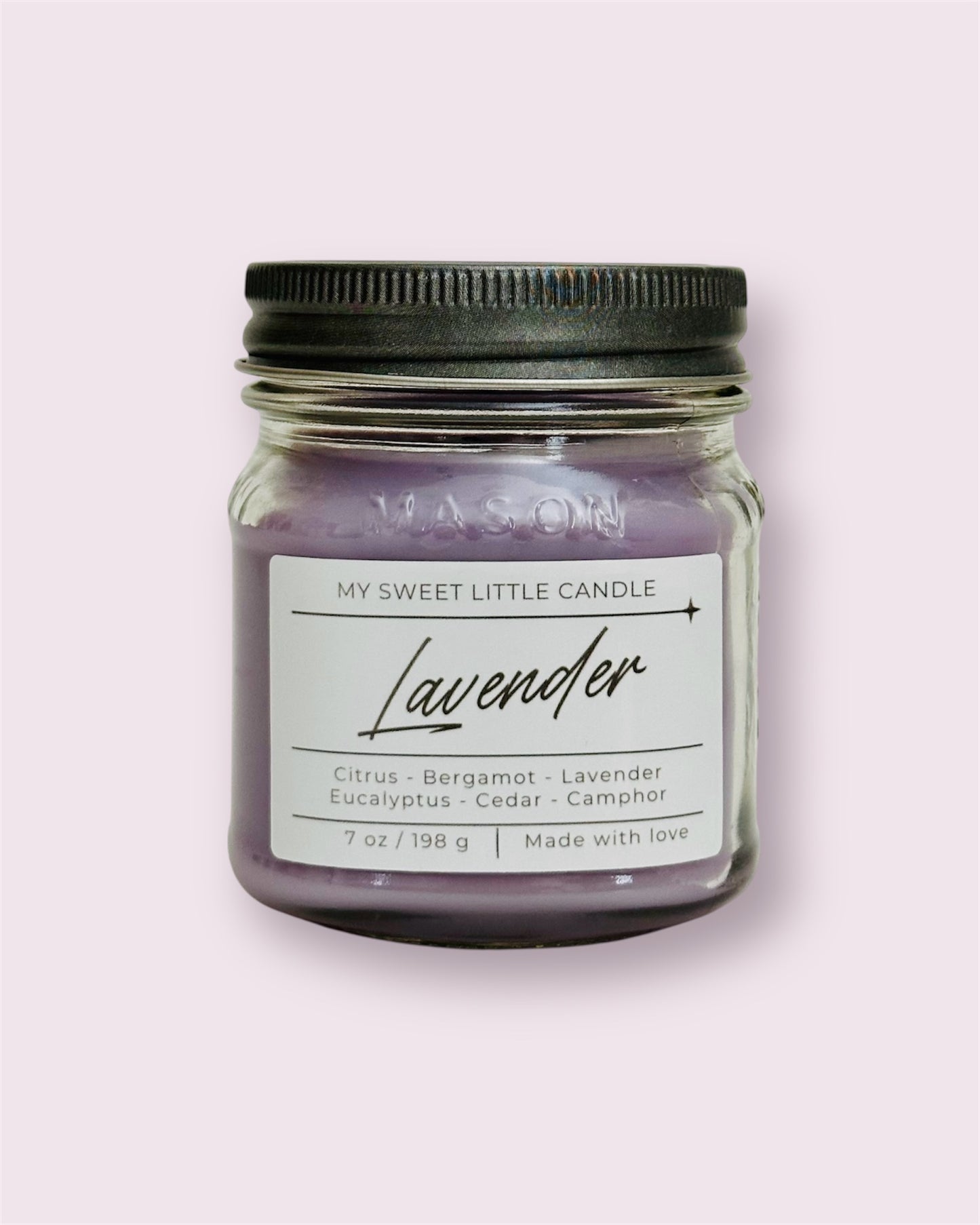 Lavender Soy Candle : Floral Relaxing Aroma, 7 oz