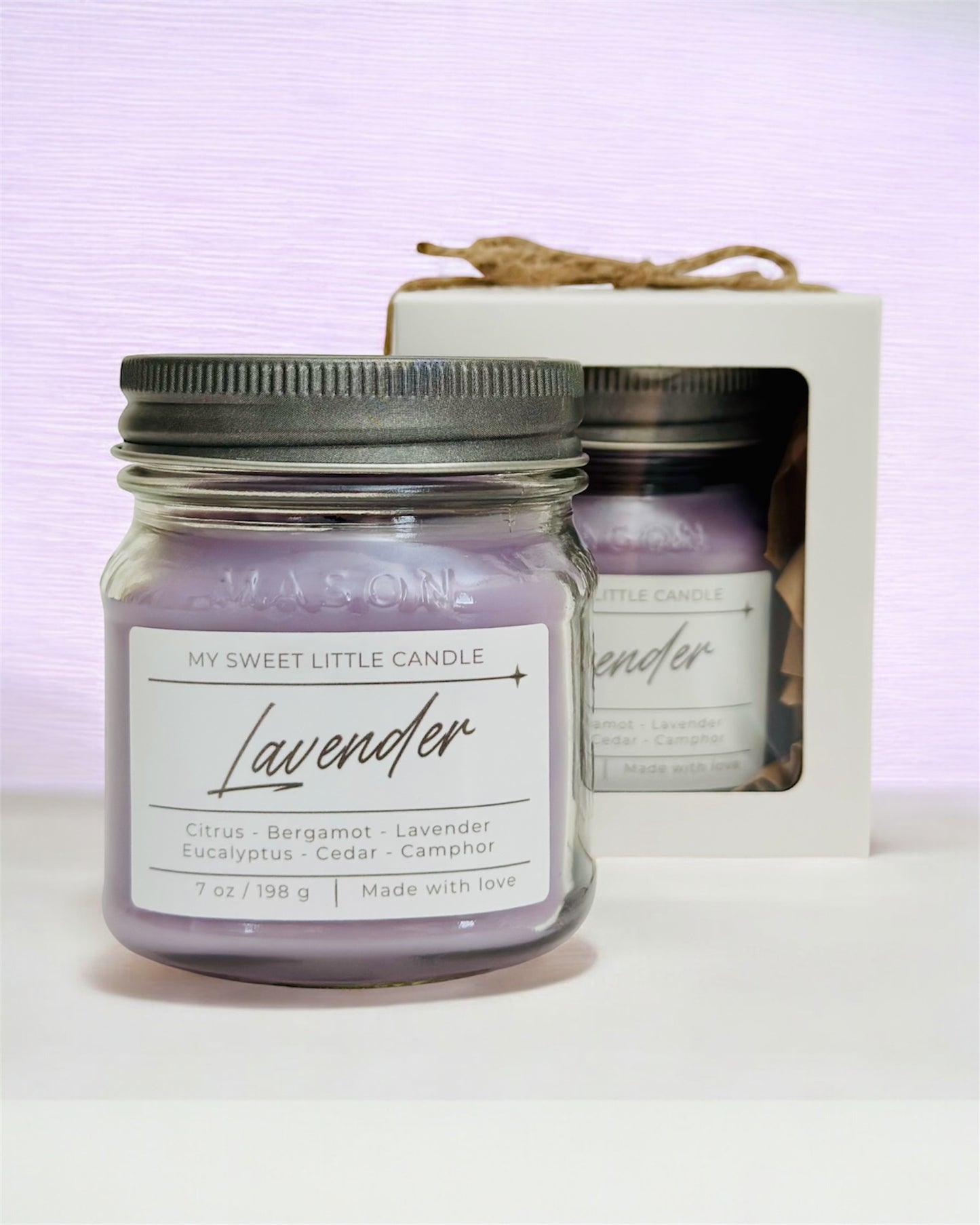 Lavender Soy Candle : Floral Relaxing Aroma, 7 oz