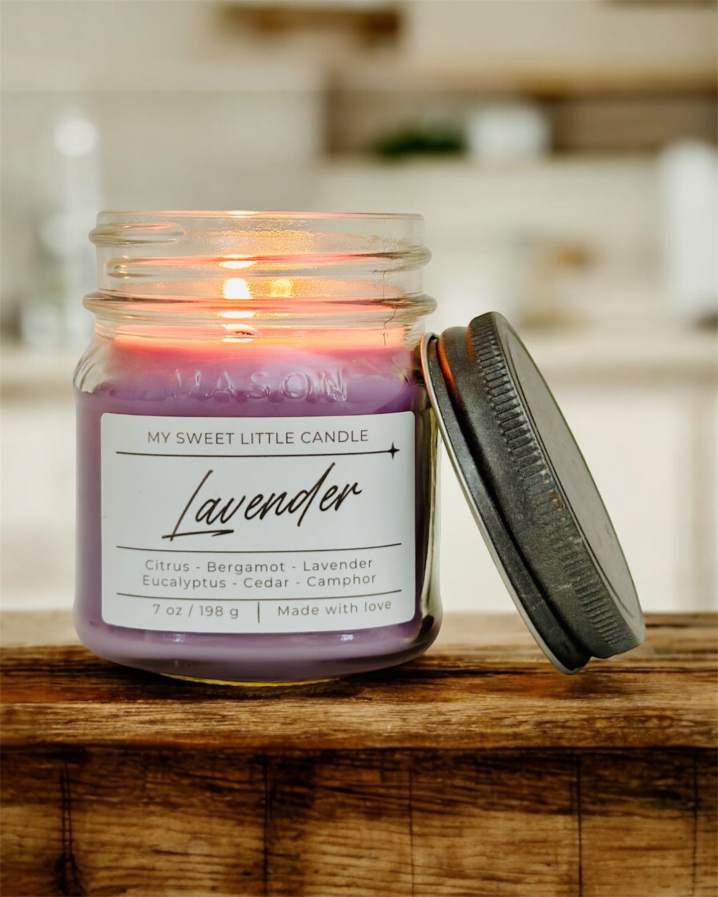 Lavender Soy Candle : Floral Relaxing Aroma, 7 oz