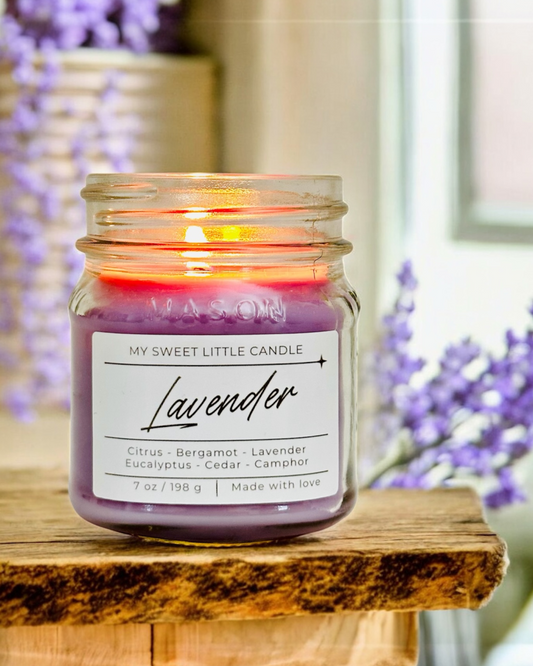 Lavender Soy Candle : Floral Relaxing Aroma, 7 oz
