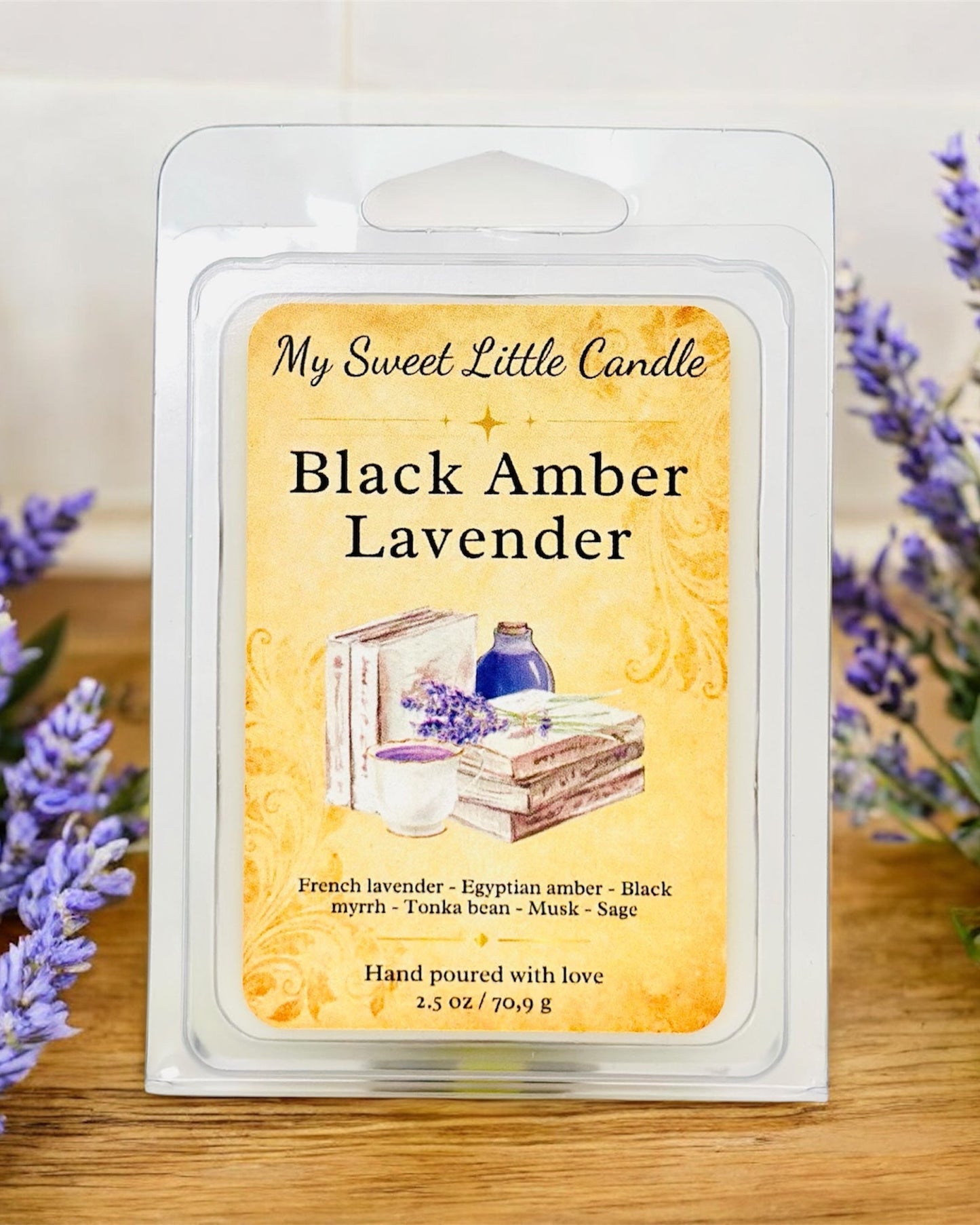 Black Amber Lavender Scented Wax Melt