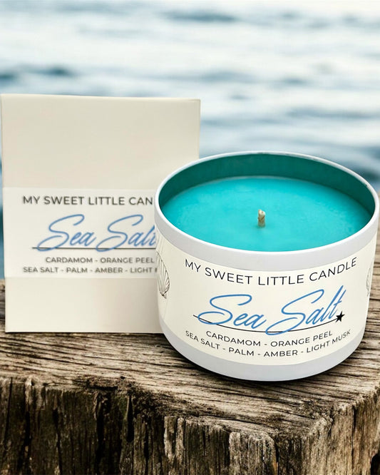 Sea Salt Soy Candle : Ocean Breezy Scent, 6 oz