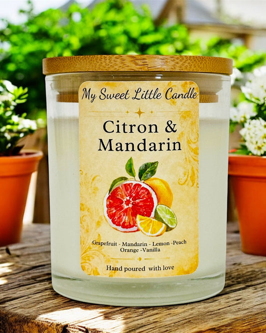 Lemon & Mandarin Soy Candle : Fresh Citrus Fragrance, 7 oz