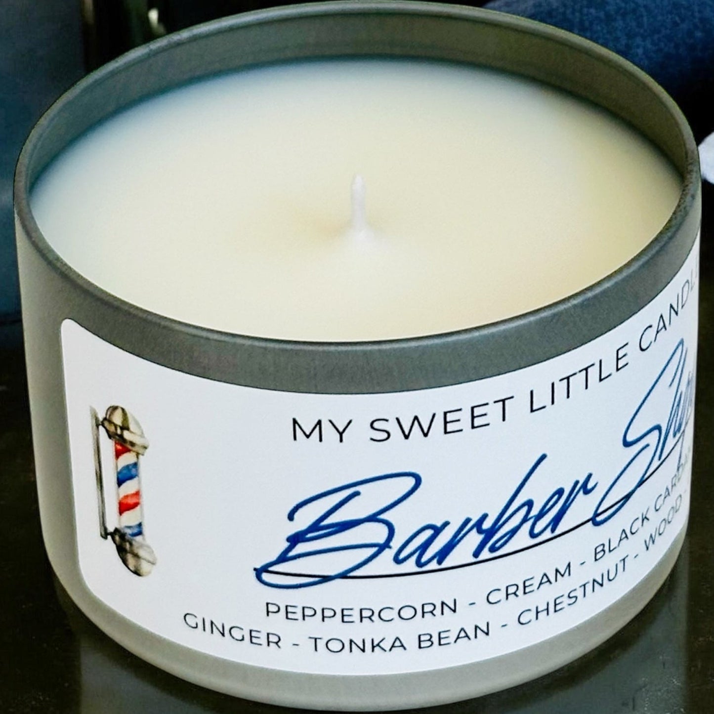 Barber Shop Soy Candle: Black Cardamom Cream & Woodsy Spice,6 oz