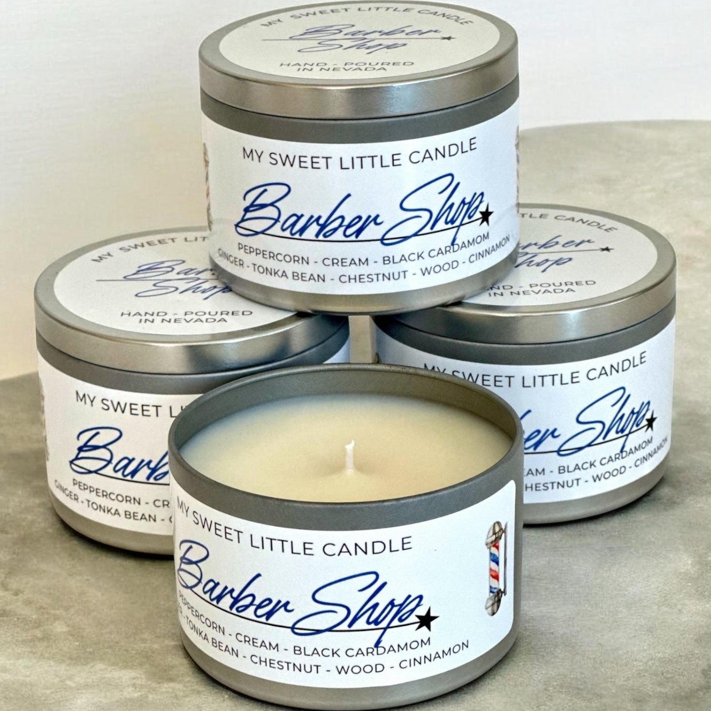 Barber Shop Soy Candle: Black Cardamom Cream & Woodsy Spice,6 oz