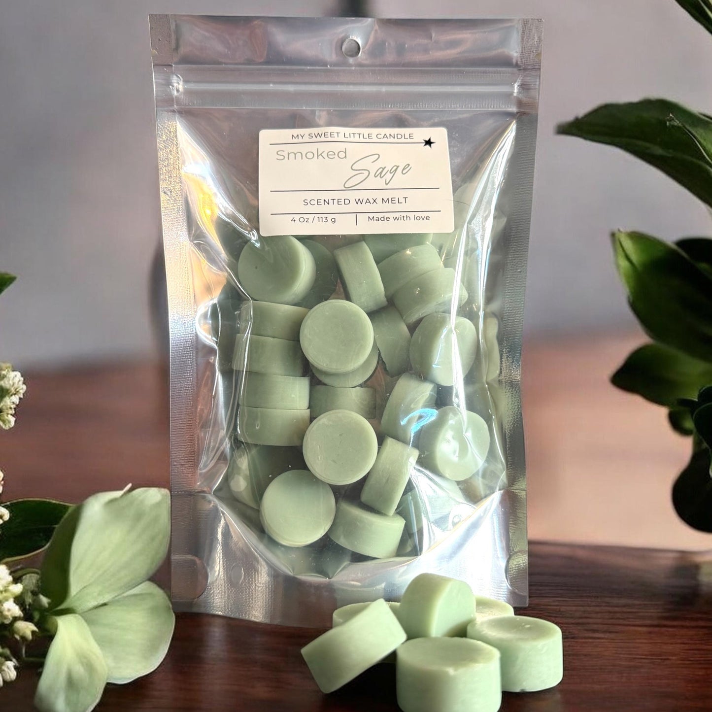 Smoked Sage Scented Wax Melt Bag 4 Oz