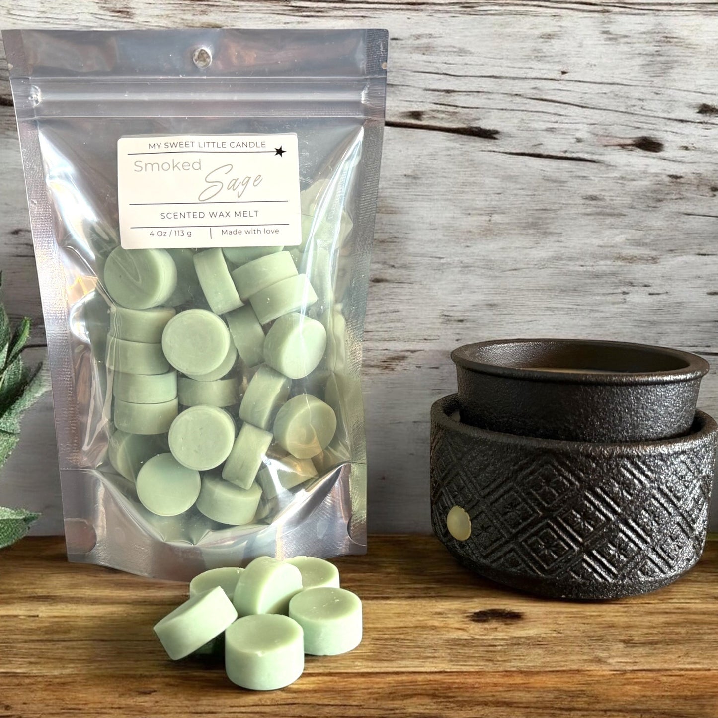 Smoked Sage Scented Wax Melt Bag 4 Oz