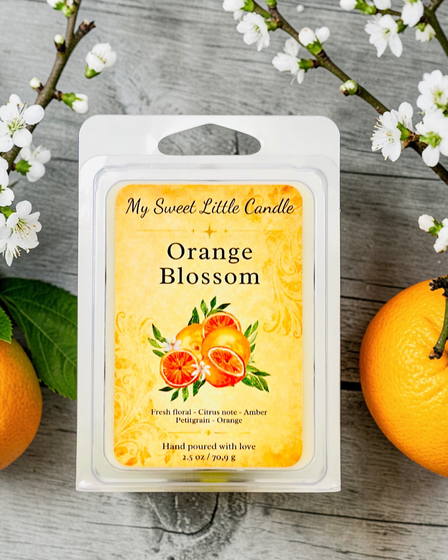 Orange Blossom Wax Melts : Floral Citrus Scent, 2.5 Oz