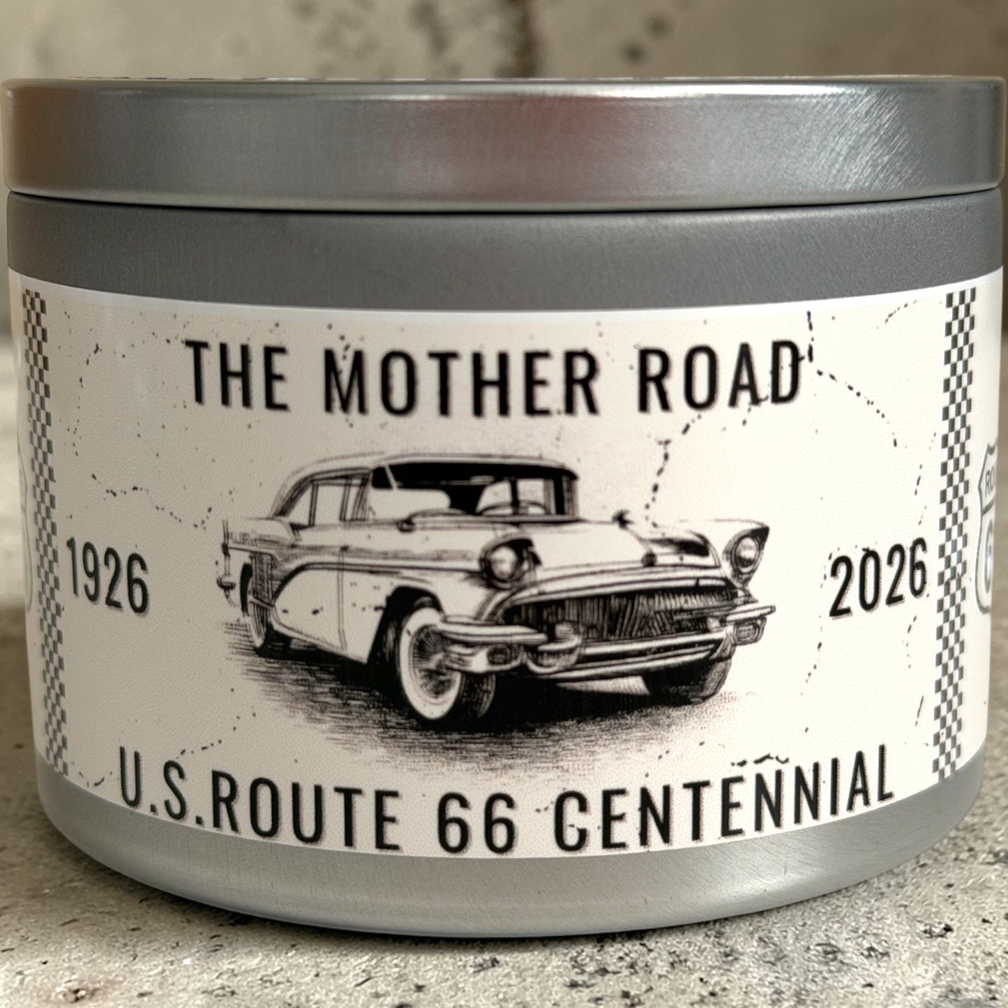 Route 66 Special Edition Soy Candle  : Amber and Musk Aroma, 6 oz