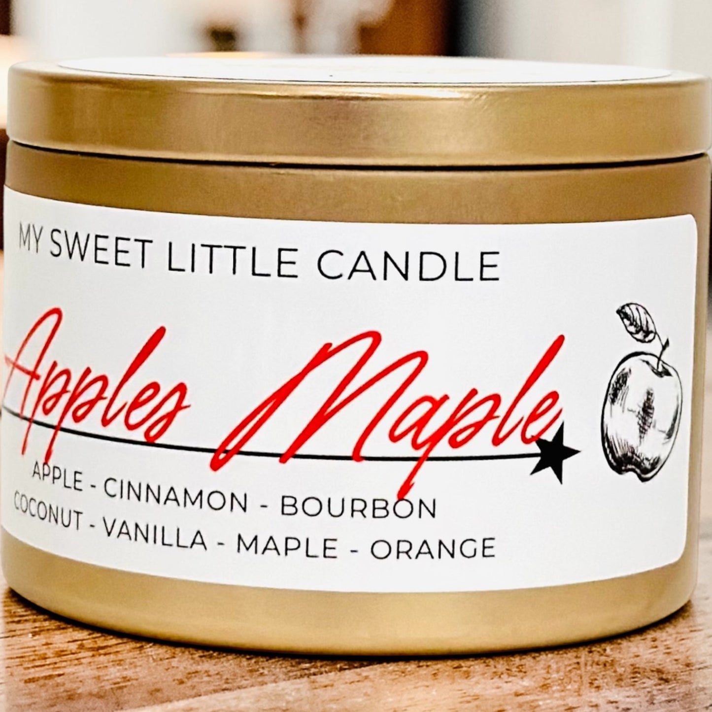 Apples Maple Bourbon Soy Candle : Juicy Apple Notes, 6 oz