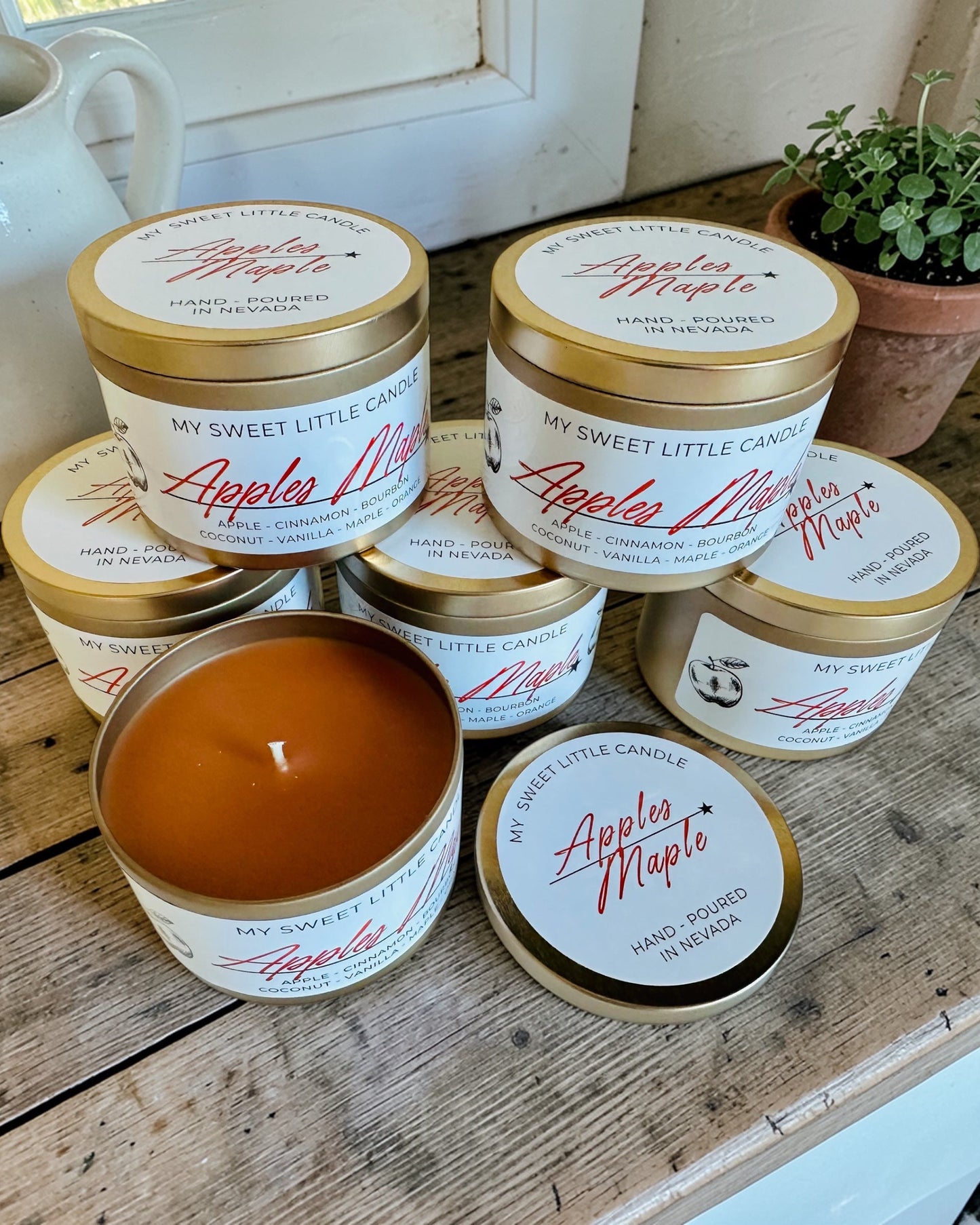 Apples Maple Bourbon Soy Candle : Juicy Apple Notes, 6 oz