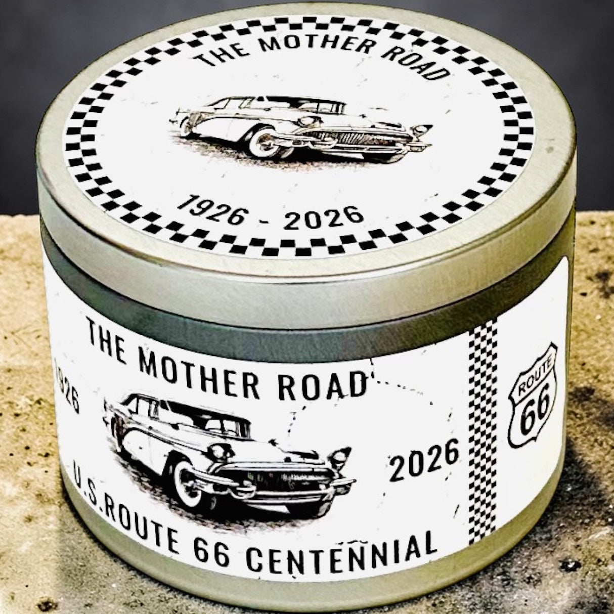 Route 66 Special Edition Soy Candle  : Amber and Musk Aroma, 6 oz