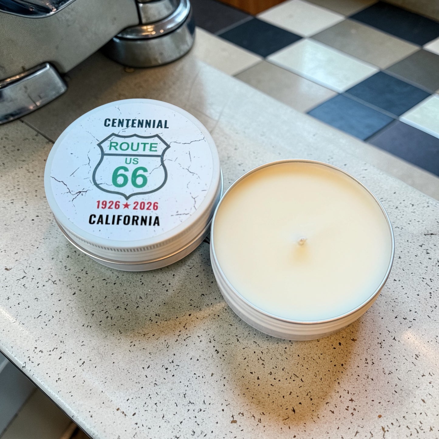 Route 66 Road Trip Candle Tin Set : 8 Pieces Limited Centennial Edition, Gift Box
