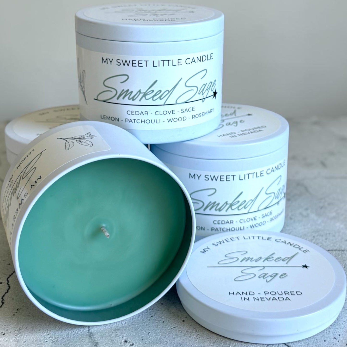 Smoked Sage Soy Candle : Earthy Herbal , 6 oz