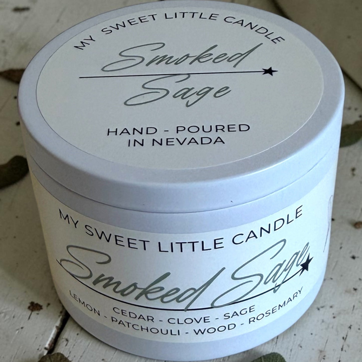 Smoked Sage Soy Candle : Earthy Herbal , 6 oz