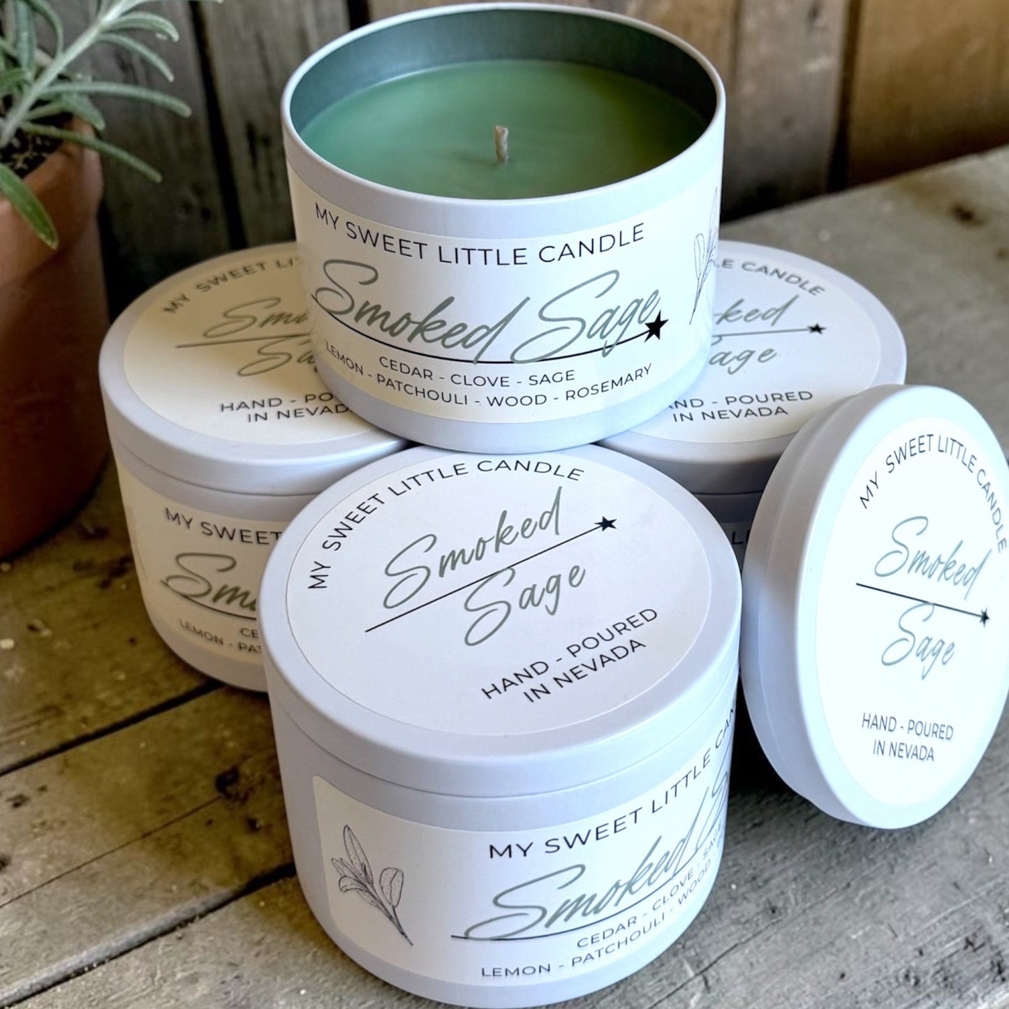 Smoked Sage Soy Candle : Earthy Herbal , 6 oz