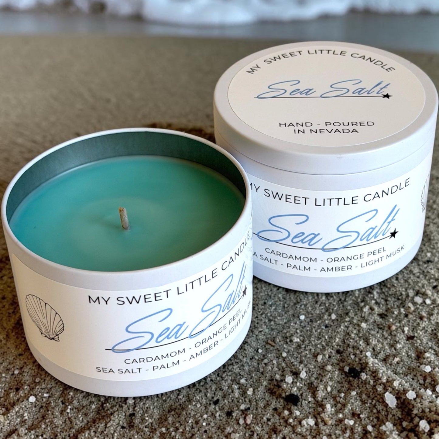 Sea Salt Soy Candle : Ocean Breezy Scent, 6 oz