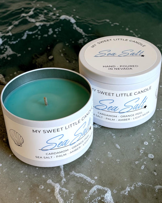 Sea Salt Soy Candle : Ocean Breezy Scent, 6 oz