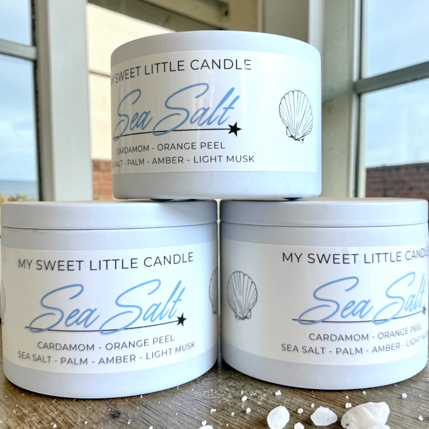 Sea Salt Soy Candle : Ocean Breezy Scent, 6 oz