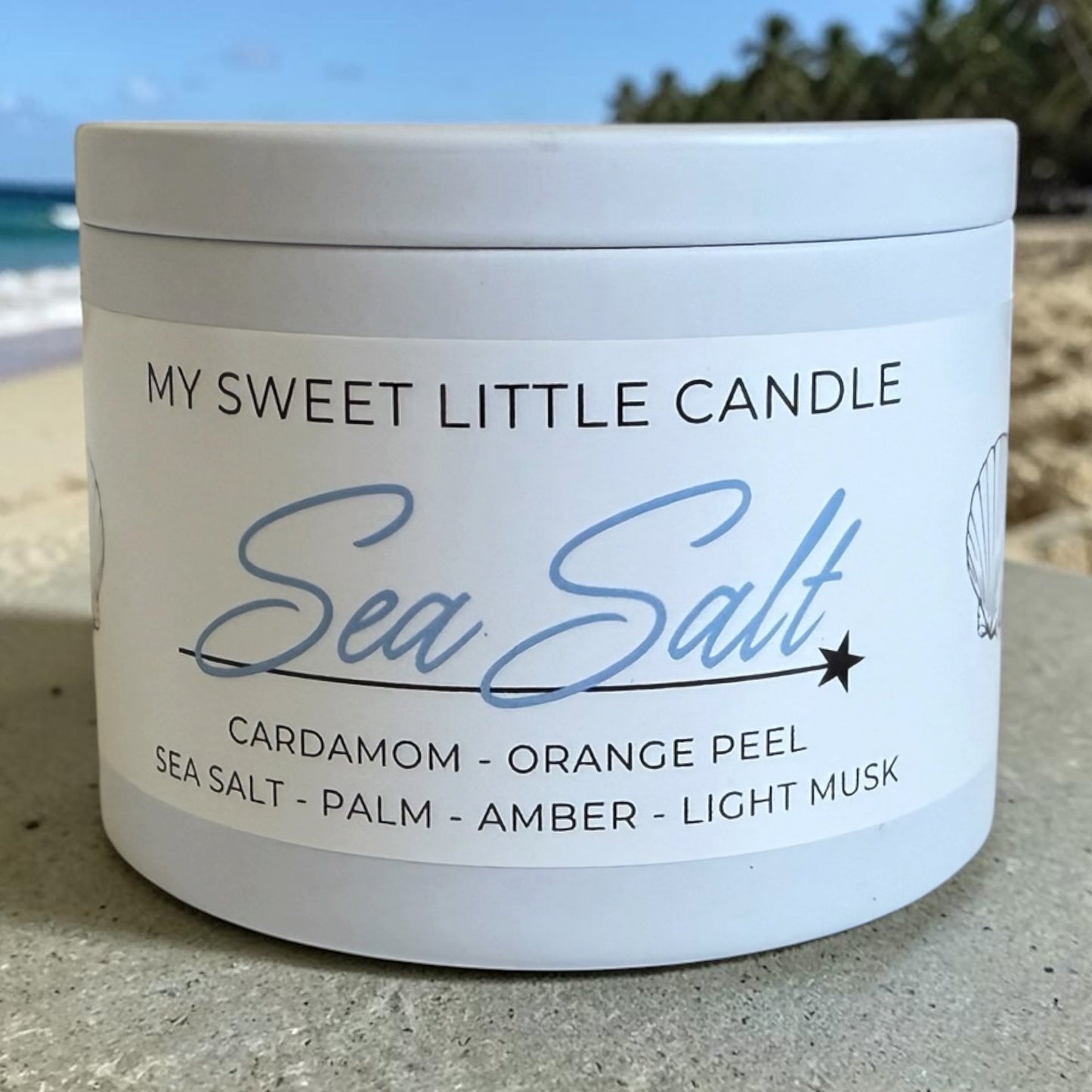 Sea Salt Soy Candle : Ocean Breezy Scent, 6 oz