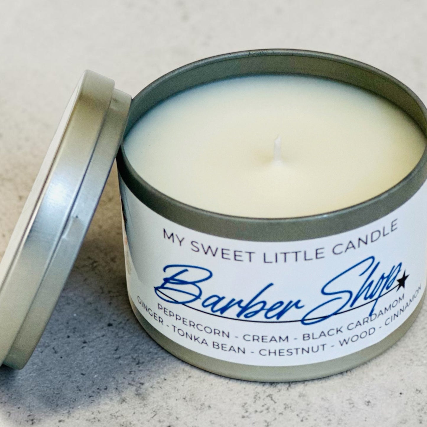 Barber Shop Soy Candle: Black Cardamom Cream & Woodsy Spice,6 oz