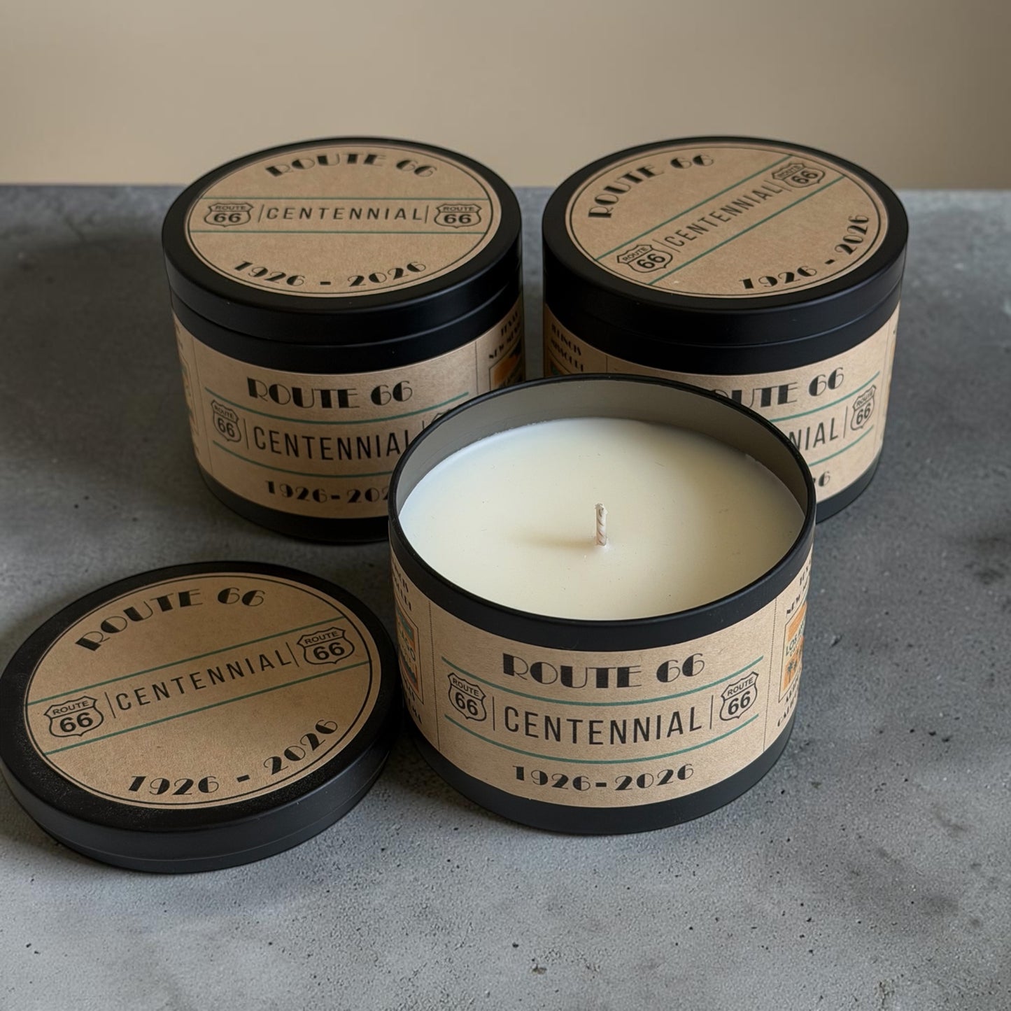 Route 66 Retro Candle Tin : Desert Cactus Blossom Fragrance, Special Edition Vintage Highway Candle