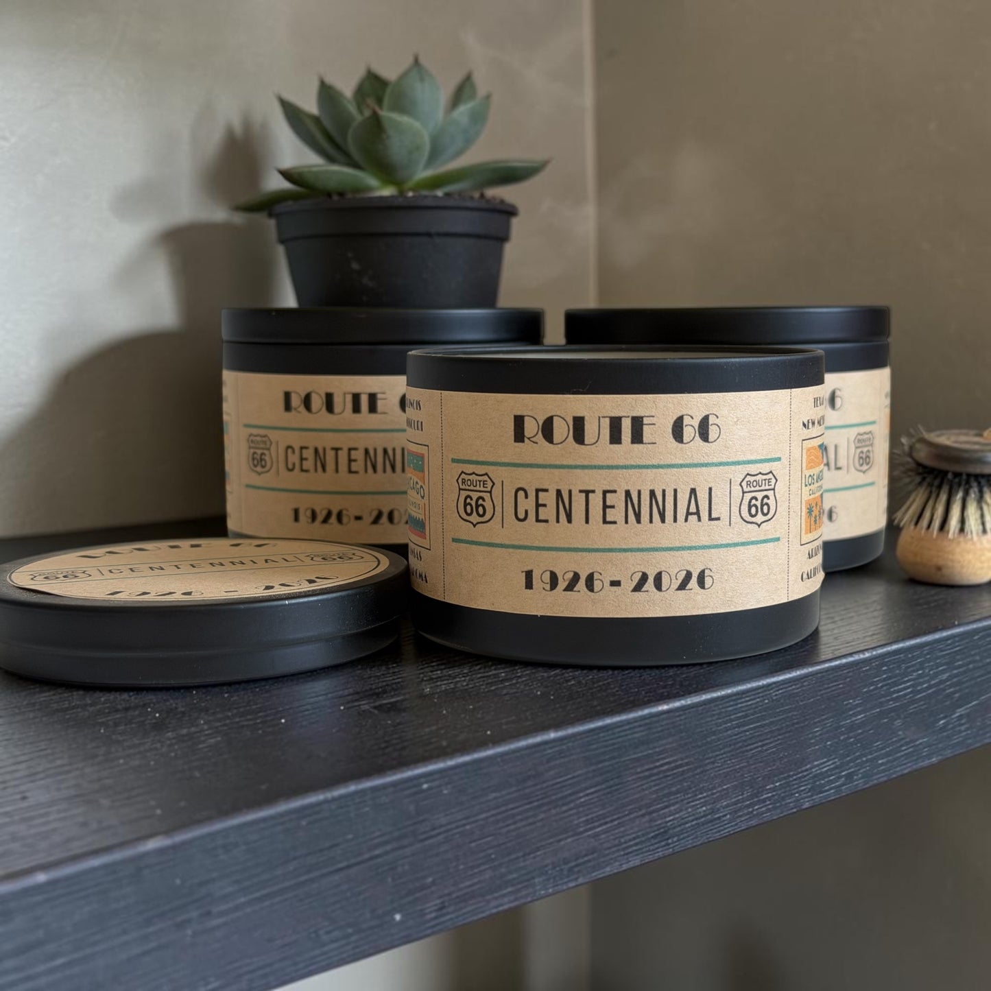 Route 66 Retro Candle Tin : Desert Cactus Blossom Fragrance, Special Edition Vintage Highway Candle