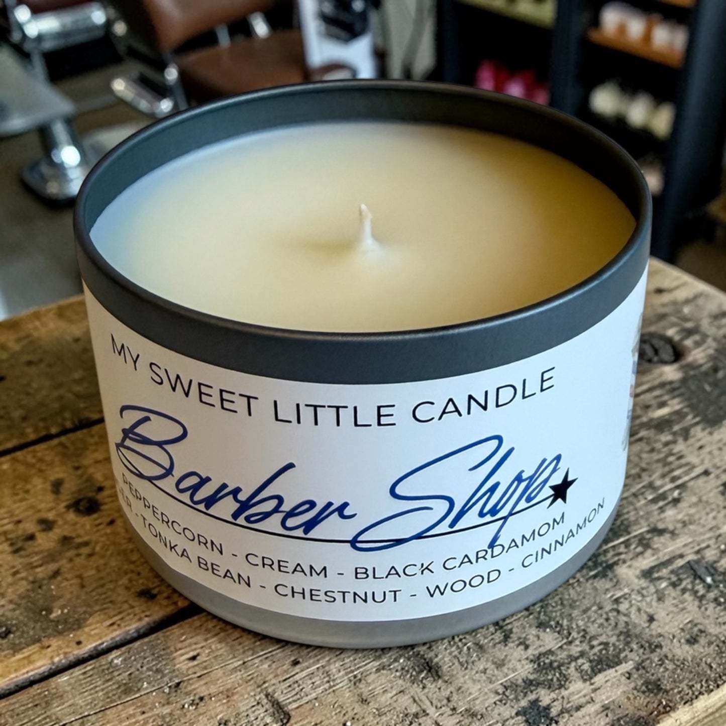 Barber Shop Soy Candle: Black Cardamom Cream & Woodsy Spice,6 oz