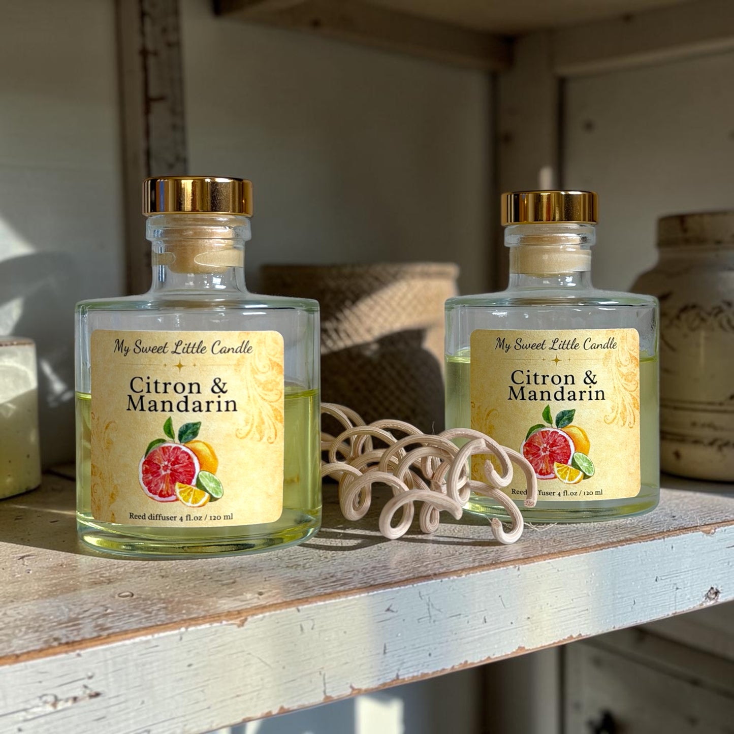 Citrus Reed Diffuser: Fresh Lemon & Mandarin 4 fl.oz/120 ml