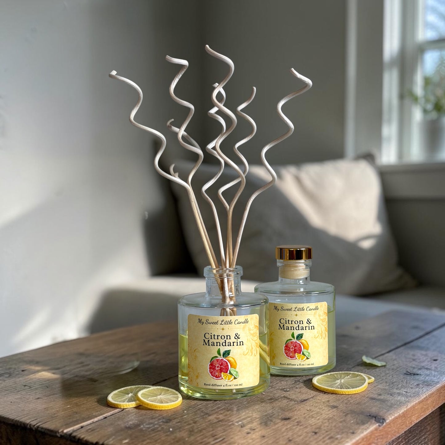 Citrus Reed Diffuser: Fresh Lemon & Mandarin 4 fl.oz/120 ml