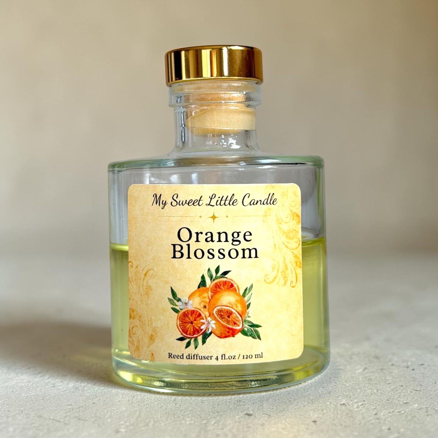 Orange Blossom Vintage Reed Diffuser : Fresh Citrus Scents, 4 fl.oz/120 ml