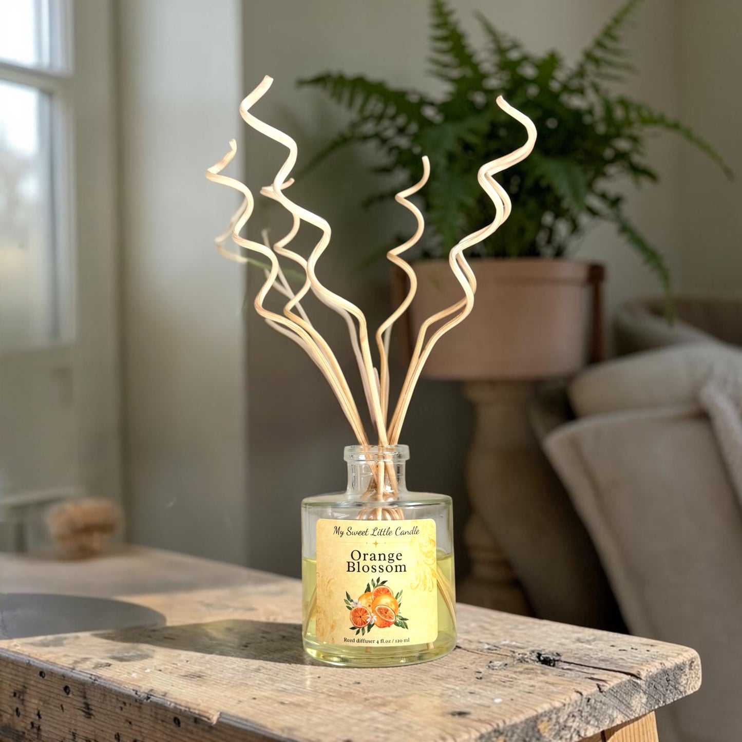 Orange Blossom Vintage Reed Diffuser : Fresh Citrus Scents, 4 fl.oz/120 ml