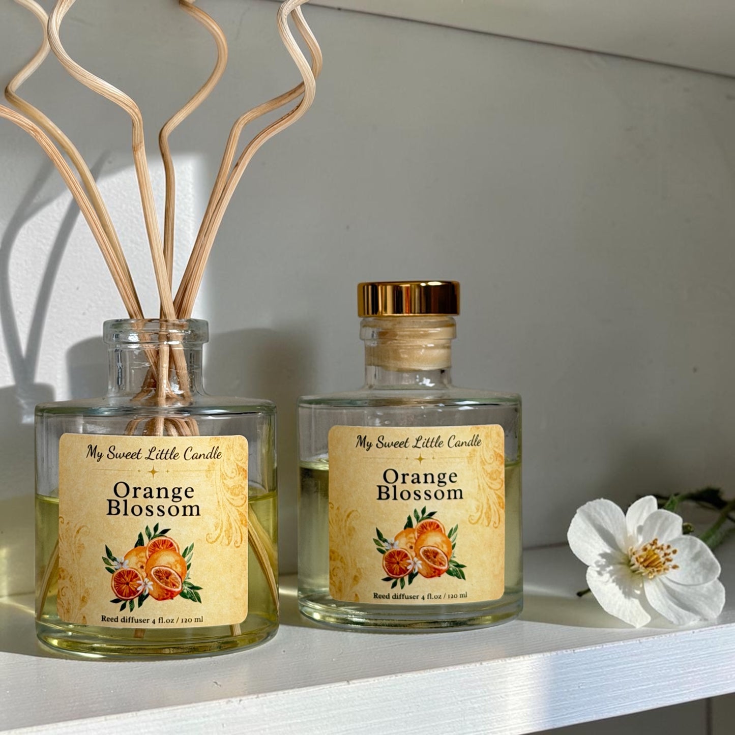 Orange Blossom Vintage Reed Diffuser : Fresh Citrus Scents, 4 fl.oz/120 ml