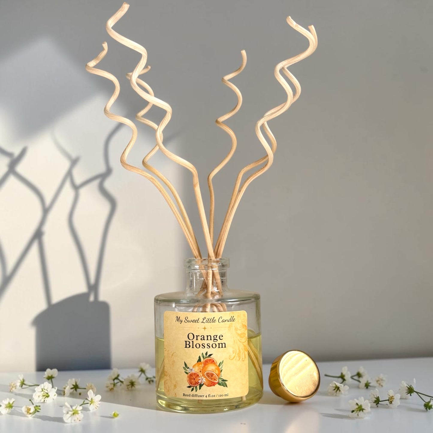 Orange Blossom Vintage Reed Diffuser : Fresh Citrus Scents, 4 fl.oz/120 ml