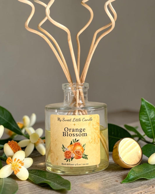 Orange Blossom Vintage Reed Diffuser : Fresh Citrus Scents, 4 fl.oz/120 ml