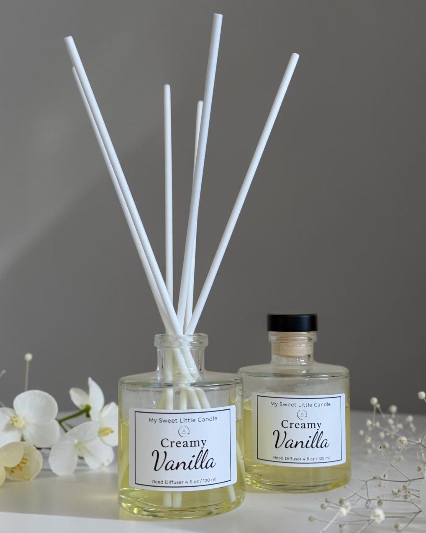 Vanilla Reed Diffuser : Modern Glass Bottle , 4 fl.oz / 120 ml