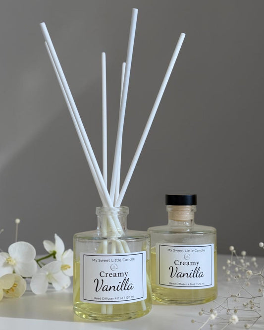Vanilla Reed Diffuser : Modern Glass Bottle , 4 fl.oz / 120 ml