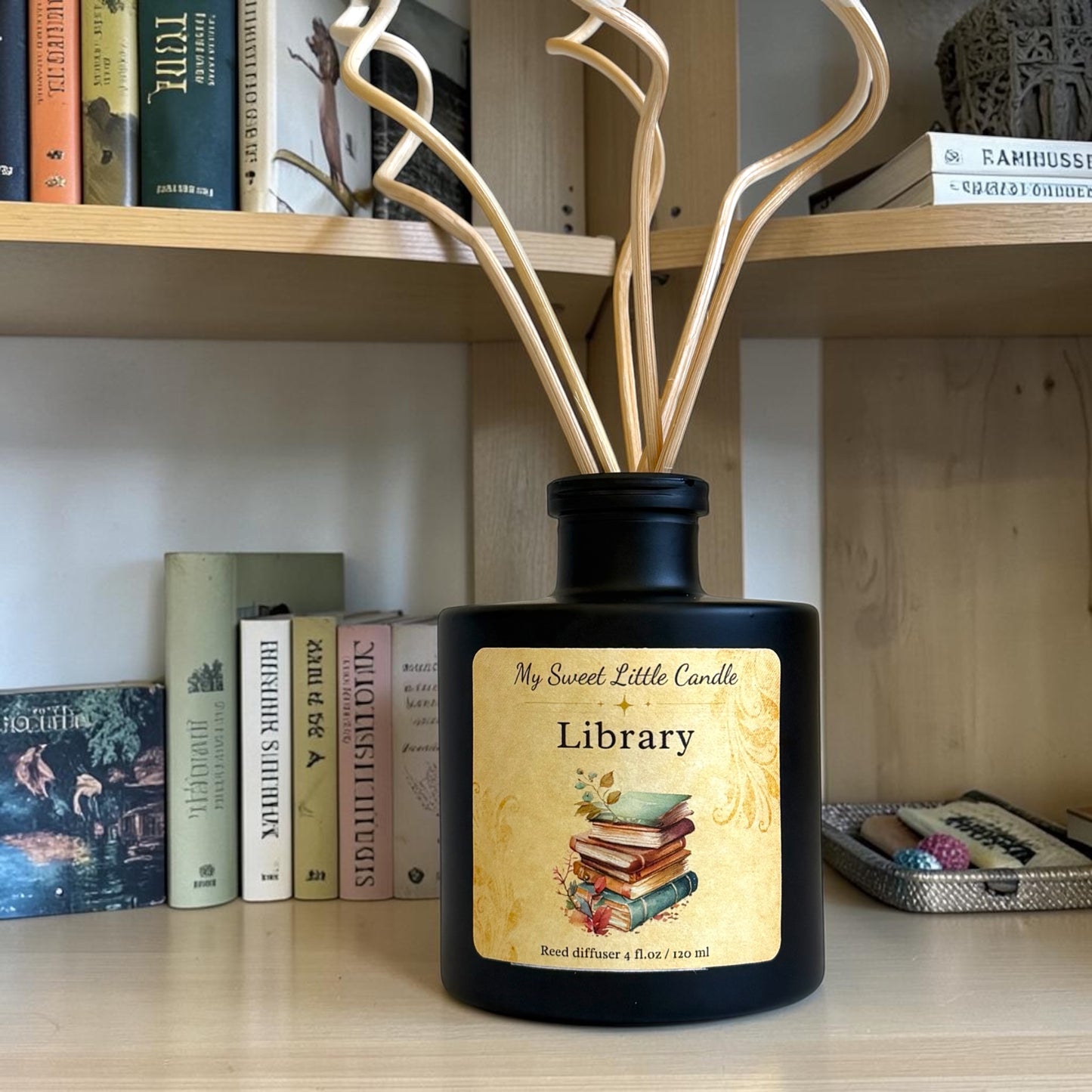 Library Reed Diffuser:  Teakwood, Leather & Cedar 4 fl.oz/120 ml