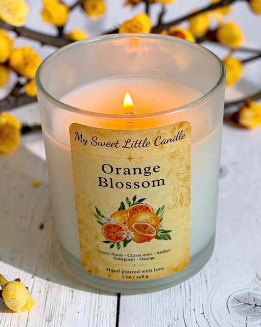 Orange Blossom Soy Candle : Floral Citrus Scent, 7 oz