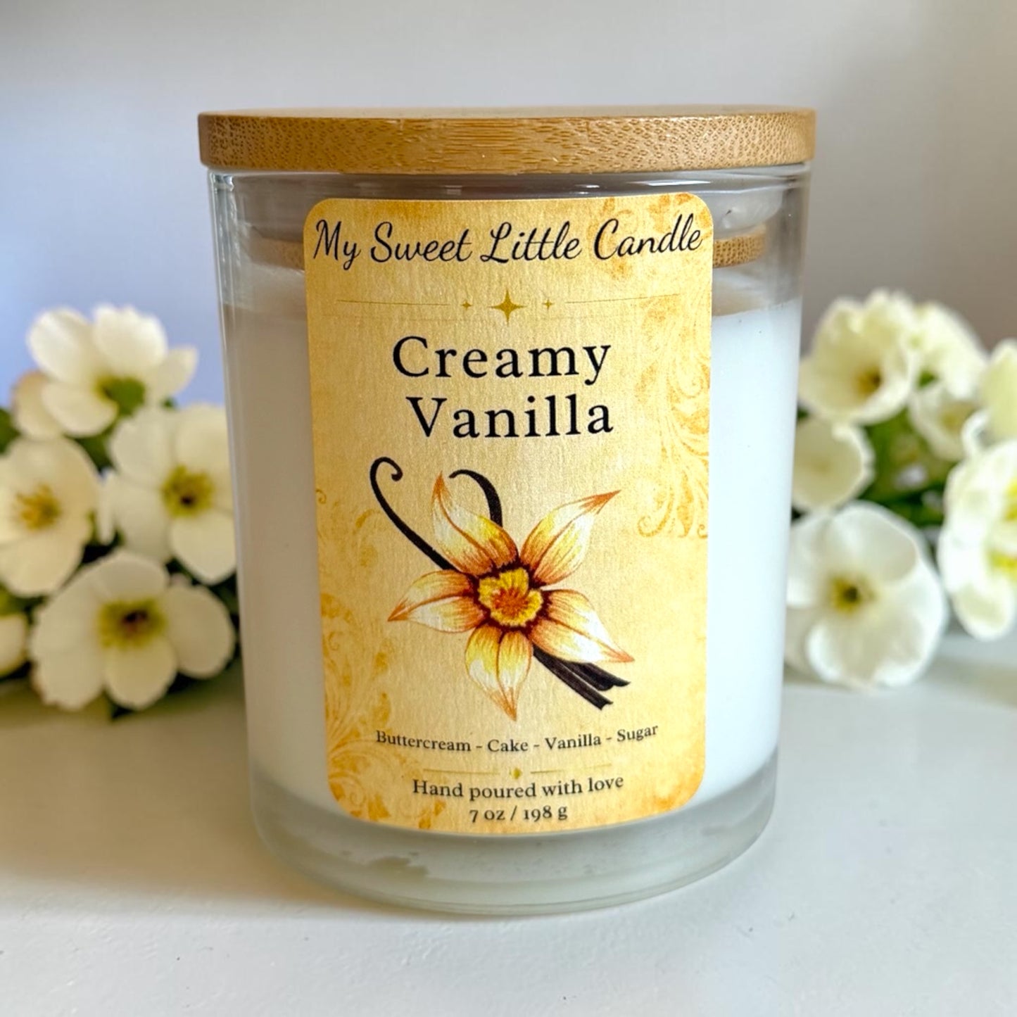 Vanilla Candle: Creamy Vanilla Aroma, 7 oz
