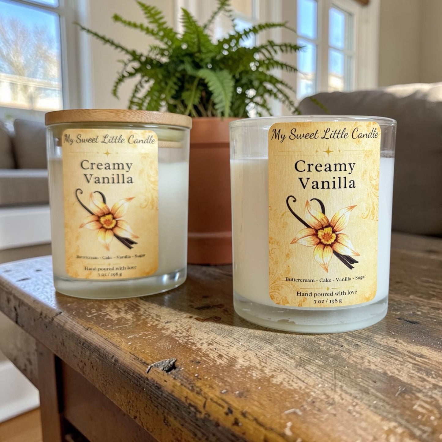 Vanilla Candle: Creamy Vanilla Aroma, 7 oz